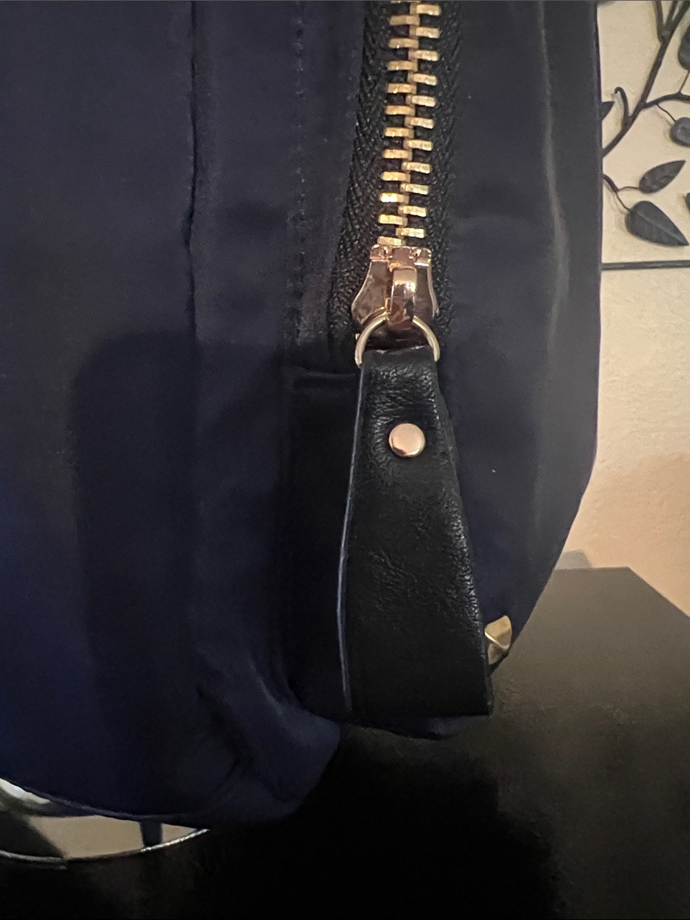 MMS Design Studio Navy Blue Backpack with Gold Hardware - Picture 5 of 11